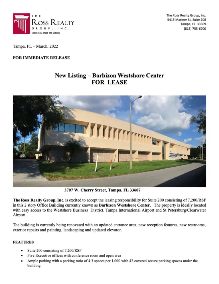 New Listing - Barbizon Westshore Center - Page 1