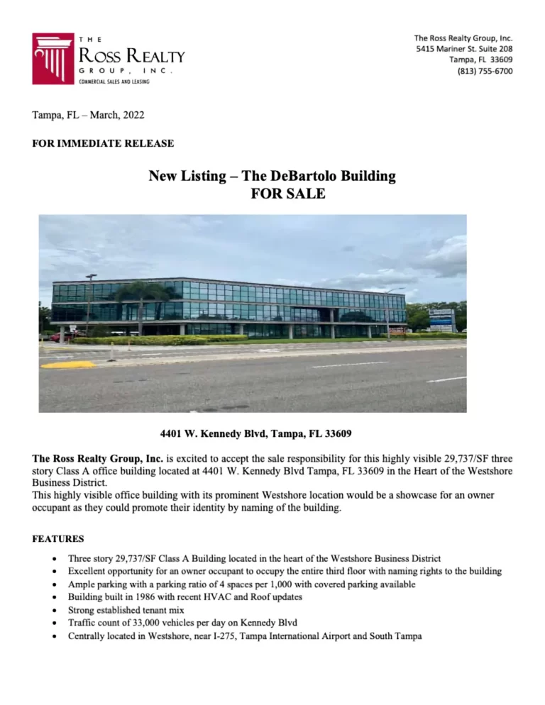 NEW LISTING - Ross Realty Group - The DeBartolo Building